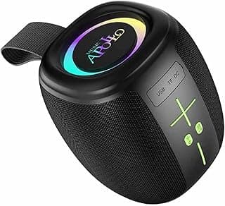 KM Technology Music Apollo_S10 Portable Wireless Bluetooth Speaker with Heavy Bass and LED Lighting, 8W, 1200 mAh, With Dual USB - Black
