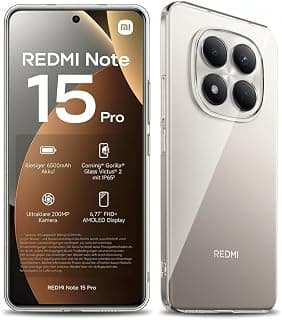 Clear Case Compatible with Xiaomi Redmi Note 15 Pro 5G, Slim Soft Silicone Case Anti-Yellowing, Anti-Scratch and Light Shockproof Protective Cover with Precise Edges for Phone