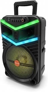 مكبر صوت محمول 8 انش مع اضاءة RGB، يدعم USB وتي اف، طاقة 10 واط، مناسب للمنزل والحفلات، خفيف الوزن وسهل الحمل، موديل GN-03
