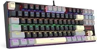 كيبورد ميكانيكال ألعاب Redrago.n K552 LGY-R Kumara TKL – سويتشات Red – إضاءة Rainbow LED – تصميم 87 مفتاح – هيكل معدني – أسود ورمادي