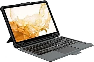 Bumper Combo Keyboard Case Designed For Samsung Galaxy Tab S8/S8 5G, Pen Holder/Shockproof Cover/Stand/Trackpad and Removable keyboard - Black