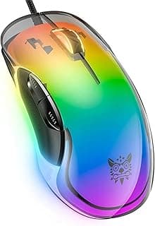 ماوس العاب الكترونية سلكي CW925 RGB من اونكوما، DPI قابل للتعديل حتى 12800، تصميم مريح خفيف الوزن، مستشعر دقيق، اضاءة خلفية RGB قابلة للتخصيص، متين لالعاب الكمبيوتر