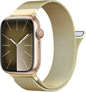 حزام مغناطيسي ستانلس ستيل FOX-EG متوافق مع ساعة ابل 49mm 46mm 45mm 44mm 42mm، سوار ميلانيزي للرجال والنساء لسيريس 8-1 و SE و الترا