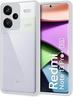 متوافق مع شاومي Redmi Note 13 Pro+ Plus 5G جراب شفاف، مضاد للصدمات بمعايير عسكرية ومقاوم للاصفرار، جراب حماية نحيف مع حماية للكاميرا (رمادي)