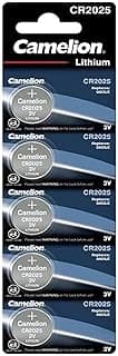 Battery 3v Lithium Button Cell camelione (PACK of 5 Batteries) (CR2025)