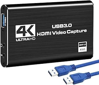 محول التقاط فيديو DIGITNOW 4K HDMI USB 3.0 - جهاز محمول لتسجيل ألعاب الفيديو، البث المباشر، يدعم PS4 و Xbox One