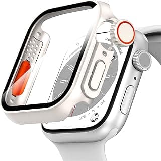 جراب حماية لساعة ابل 44mm مع شاشة حماية زجاجية مدمجة (تصميم فريد) - لون Starlight