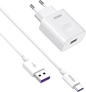طقم شاحن سريع Rsilou R4222 بقدرة 20W مع كابل USB-A to USB-C، طول 100 سم، متانة عالية، سرعة نقل بيانات 480Mbps | ضمان محلي 12 شهر