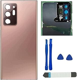 غطاء زجاجي خلفي مع عدسة كاميرا متوافق مع Note 20 Ultra - SM-N985F, SM-N985F/DS - بديل للظهر والبطارية - أبيض (برونزي غامق)