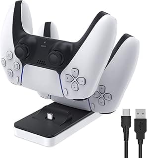 Charger Dock for PS5 Controller, Twin Charge for PlayStation5 DualSense Controller PS 5 Charging Station for PS5 Charging Stand Holder Docking with USB Type-C Cable