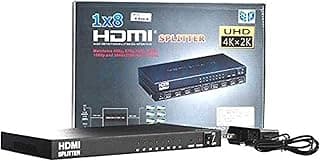 موزع HDMI 4K 1 مدخل و8 مخارج ثلاثي الابعاد
