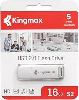كينج ماكس ذاكرة فلاش USB 2.0 سعة 16GB S2، ذاكرة محمولة لنقل البيانات بسرعة عالية، تصميم صغير ومتين، مثالي للوثائق والموسيقى والصور والفيديوهات، ضمان 5 سنوات