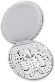 طقم محول USB-C متعدد الوظائف - يشمل كابل لايتنينج، قارئ كارت Micro SD، حامل موبايل، ودبوس شريحة لمستخدمي iOS (3 قطع)