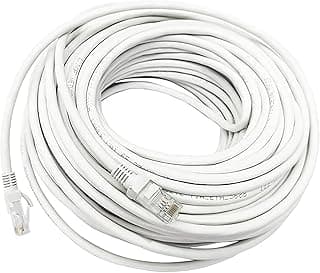 كابل شبكة 15 متر من CAT5e (لون ابيض)، (مودم، روتر)