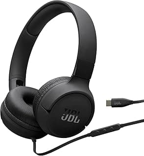 JBL سماعات اذن سلكية من تون 520 سي مريحة مع ميكروفون، صوت جهوري نقي، اعدادات مسبقة لمعادل الصوت، اتصال USB-C، تصميم قابل للطي وكابل خالٍ من التشابك، اسود