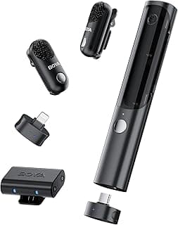 Magic-02 Wireless Lavalier Microphone, 30Hrs Battery,328FT LOS Range,Safety Track&Limiter,4-in1 Mini Lapel Wireless Mic for Android iPhone Camera Laptop PC, Ai Noise Reduction for TikTok YouTube