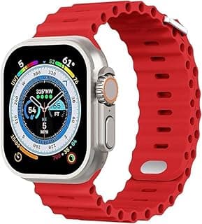V VOLT Upgraded Holes Wavy Silicone Strap Compatible with Apple Watch Band 49mm 45mm 44mm 42mm Series 8 Ultra 3 4 5 6 7 8 SE