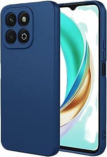 جراب هونر X6C سيليكون سائل مضاد للصدمات مع بطانة داخلية وغطاء كامل للكاميرا لهونر X6C (كحلي)