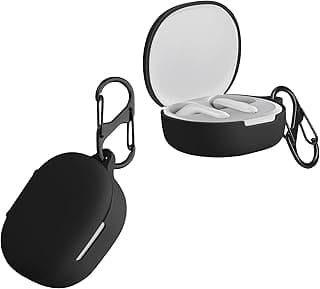 Earbuds Case Cover for Xiaomi Redmi Buds 4 Lite – Soft Silicone with Keychain Loop and Scratch Resistance – Black