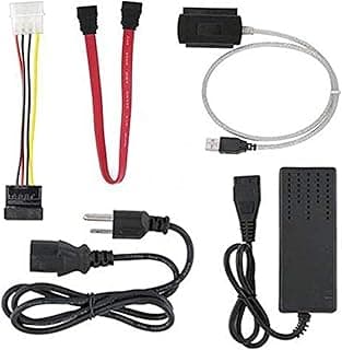 كابل محول محرك ساتا &&& باتا اي دي الى USB 2.0 لمحرك الأقراص الصلبة مع طاقة تيار متردد خارجي، لكومبيوتر - بي سي
