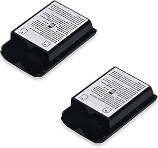 غطاء بطارية (عدد 2) لجهاز تحكم Xbox 360 اللاسلكي (لون أسود)