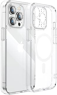 jr-14d6 tpu magnetic protective phone case for iphone 14 pro 6.1 inch with high material - transparent