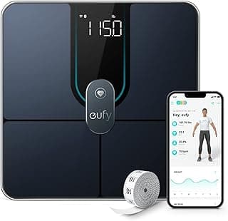 Smart Scale P2 Pro, Digital Bathroom Scale with Wi-Fi Bluetooth, 16 Measurements Including Weight, Heart Rate, Body Fat, BMI, Muscle & Bone Mass, 3D Virtual Body Mode, Black, T9149, 1.5 Grams, 1