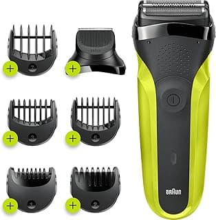 ماكينة حلاقة Series 3 Shave&Style 300BT مع رأس تشذيب و5 أمشاط - أسود/أخضر