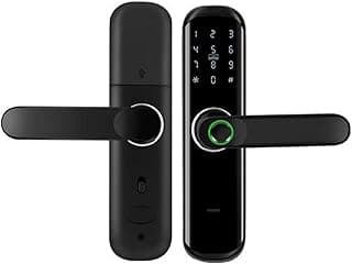 قفل باب ذكي ilock01، يعمل بالبصمة وكلمة المرور والكارت، لون أسود، متوافق مع تطبيق TT Lock