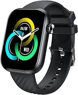 O15 (2.01") LCD Display Smart Watch, 480 Nits Brightness, 7 Days Battery Life, Heart Rate & Blood Oxygen Monitoring, 12 months warrant,IP68 Waterproof with Multisport Modes (Black)