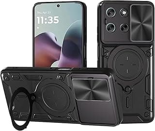 case Compatible with Motorola Moto G56, Premium Protection Back Case with Camera Slide Cover Built-in CD Ring Stand Shockproof case For Motorola Moto G56 5G