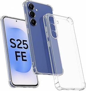 Shock Absorption Bumper Clear Case for Samsung Galaxy S25 FE, Slim Transparent TPU Cover, Anti-Scratch