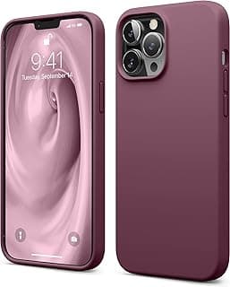 Compatible with iPhone 13 Pro Max Case, Liquid Silicone Case, Full Body Screen Camera Protective Cover, Shockproof, Slim Phone Case, Anti-Scratch Soft Microfiber Lining, 6.7 inch (Burgundy)