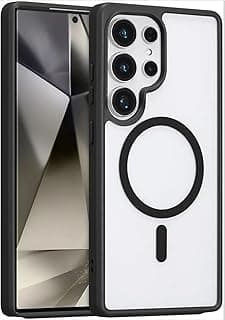 Magnetic Galaxy S26 Ultra Case Compatible with MagSafe, Clear Strong Magnetic Case, Hard PC Shockproof Protective Cover, Slim Cover for Samsung S26 Ultra - Clear (Black)