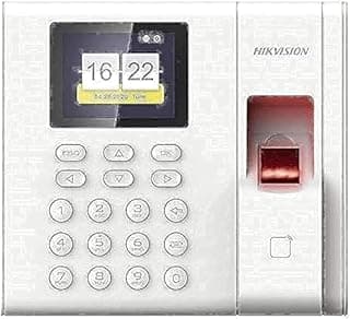 هكفجين جهاز نقطة تحكم وحضور وانصراف بالبصمه والكارد DS-K1T8003MF، أبيض