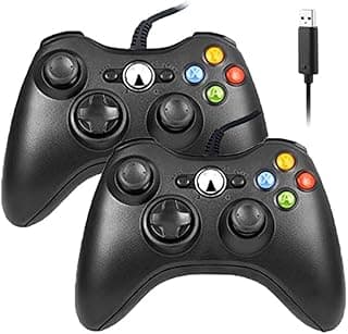 Reiso Xbox 360 Controller, 7.2 ft USB Wired PC Controller Compatible with Microsoft Xbox 360 & Slim 360 PC Windows (Black and Black)