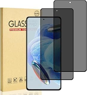 Privacy Screen Protector for Xiaomi Redmi Note 12 Pro/12 Pro+ 5G, Anti-Spy Tempered Glass Film, 9H Hardness, Anti-Scratch, Easy Installation, 3D Full Coverage, Anti-Shatter, Bubble Free,2 Pack
