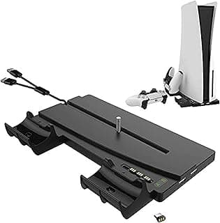 قاعدة رأسية مع محطة شحن مغناطيسية ومنافذ شحن مزدوجة لأذرع تحكم PS5 و DualSense