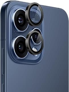 Camera Lens Protector for Oppo Reno 15 5G (Oppo Reno 15), 9H Tempered Glass Metal Individual Ring Screen Protector, Case Friendly, Anti-Scratch (Black)