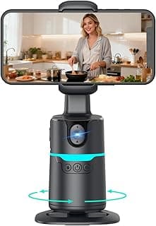 TOALLIN Auto Face Tracking Phone Tripod, Smart Shooting Gimbal with Remote, 360° Rotation Phone Camera Holder Stand with Smart Tracking for Video Recording Streaming Vlogging