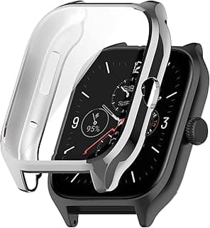 Next store TPU Screen Protector Case Compatible with Amazfit GTS 4 (2022) All-Inclusive Anti-Drop Electroplate Cover (Amazfit GTS 4) (Silver)