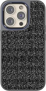 جراب موبايل فاخر مرصع بالألماس اللامع متوافق مع ابل iPhone 13 Pro Max، تصميم عصري لامع (أسود)