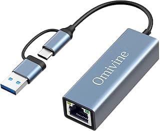 محول USB 3.0 إلى ايثرنت مع USB C إلى RJ45 شبكة سلكية 1000Mbps، محول شبكة ايثرنت إلى USB نوع C 10/100/1000Mbps لنظام ويندوز XP ونظام التشغيل ماك ولينكس وفيستا 7 8 10 11 والمزيد
