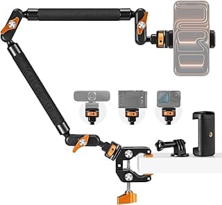 K&F CONCEPT 22" Desk Magic Arm Clamp for Monitor, LED Light, Webcam, Action Camera