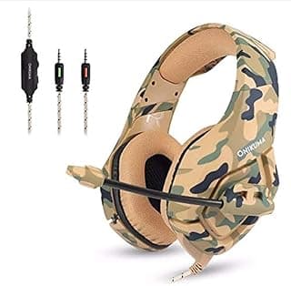 ONIKUMA K1B Camouflage Gaming Headset with Omnidirectional Mic for PS4 XBOX One -Yellow