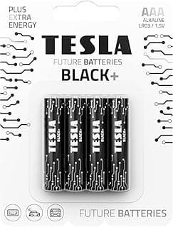 BATTERIES Tesla AAA Battery Black+ Alkaline - Plus Extra Energy Batteries Blister Foil LR03/1.5V Pack of 4