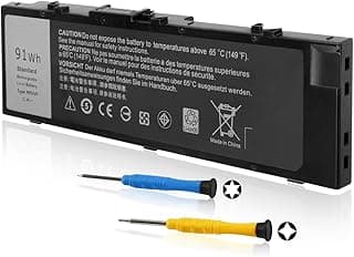 91Wh MFKVP Laptop Battery for Dell Precision 15 7510 7520 17 7710 7720 M7510 M7710 Series M28DH 1G9VM T05W1 451-BBSB 451-BBSF GR5D3 RDYCT 11.4V 6Cell
