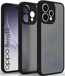 Case Cover Shockproof Hard PC Back Soft TPU Frame Anti-yellowing Slim Protective Cover Compatible with Oppo Reno 15 5G (Black)