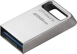 ذاكرة فلاش Micro USB داتا ترافيلر من كينجستون | تصميم معدني ممتاز صغير للغاية | USB 3.2 الجيل الأول | سرعات تصل إلى 200 ميجابايت/ثانية | 200MB - مساحة 256 جيجابايت