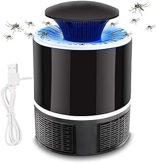مصباح صاعق ناموس داخلي، إضاءة UV LED، يعمل بـ USB، مصيدة ناموس بالشفط، خالية من المواد الكيميائية للذباب والناموس وأصغر الحشرات